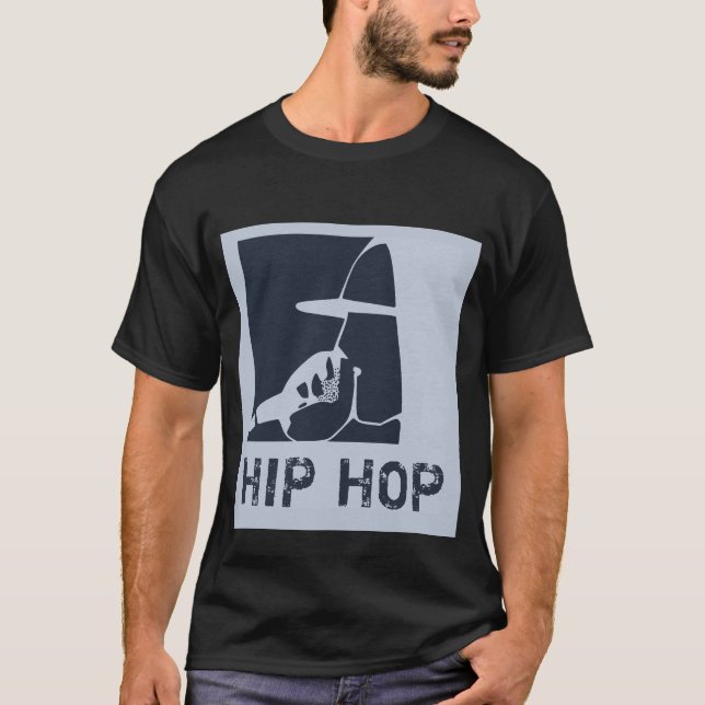 CAMISETA CARA NA COBERTURA DE HOODIE NO HOP DE HIP MIC (Frente)