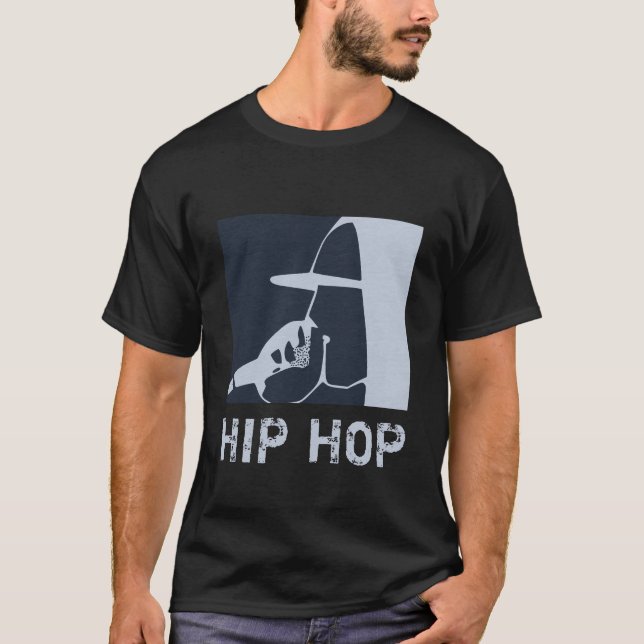 CAMISETA CARA NA COBERTURA DE HOODIE NO HOP DE HIP MIC (Frente)