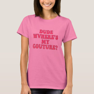 Camiseta Cara Onde Está Minha Roupa de Grife Sarcástico Cam