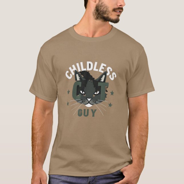 Camiseta Cara para gatos sem filhos" T-Shirt masculina (Frente)