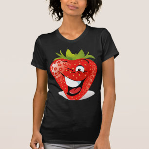 Camiseta Cara pisc feliz da morango