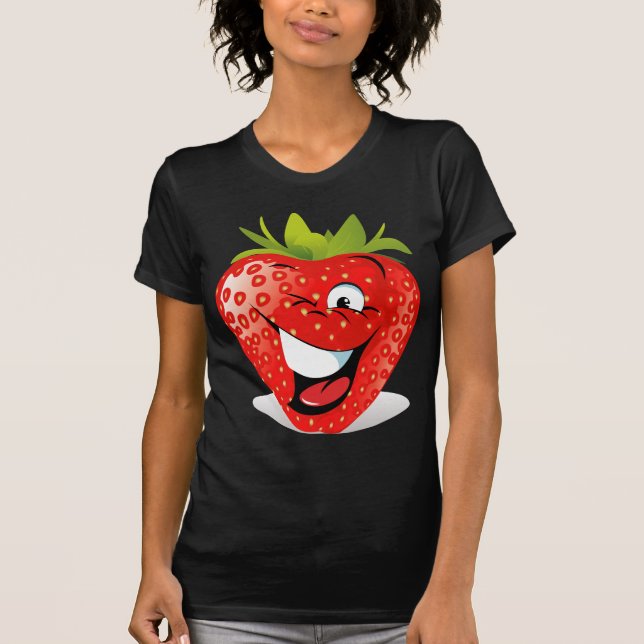 Camiseta Cara pisc feliz da morango (Frente)