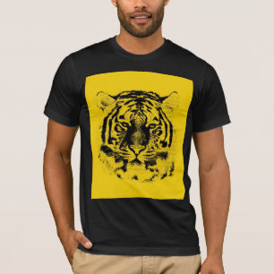 Camiseta Cara preta e amarela do tigre