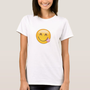 Camiseta Cara que Savouring a comida deliciosa Emoji