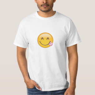 Camiseta Cara que Savouring a comida deliciosa Emoji