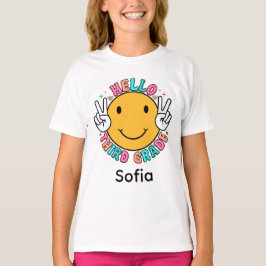 Camiseta Cara Risonha Groovy Simpática Olá Terceira Série D