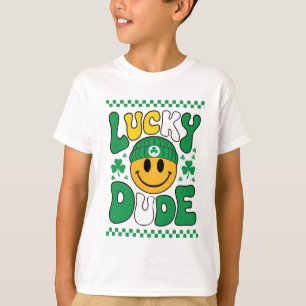 Camiseta Cara Sortudo Sorria Rua de Rosto. Dia de Patrick