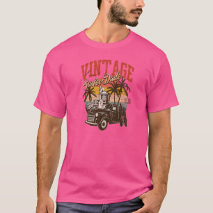 Camiseta Cara Surfista Vintage Torre de Salvamento do Pôr d