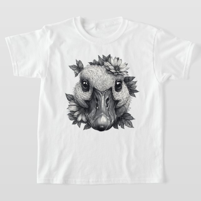 Camiseta Cara the Goose with Flowers - Kids T-Shirt (Postura )