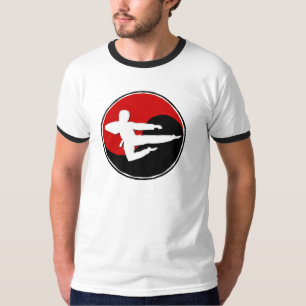 Camiseta CARA vermelha 1 do karaté de Yin Yang