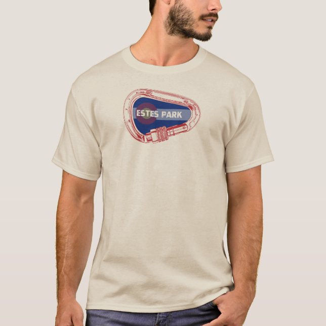 Camiseta Carabiner de Escalada de Estes Park (Frente)