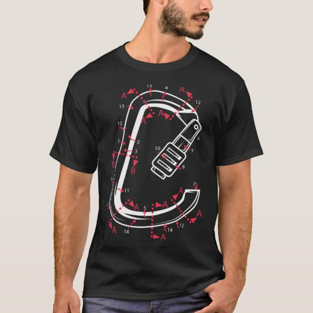 Camiseta Carabiner Mountain Climber Or Climbing Expert (Frente)