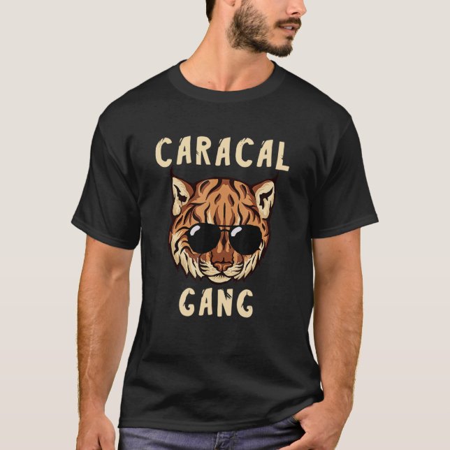 Camiseta Caracal Cat Gang Selvagens De Gatos Selvagens (Frente)