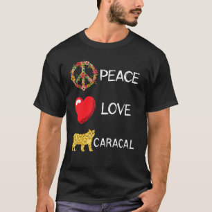 Camiseta Caracal de Paz Amor Casaco Marrom Manchado Orelhas