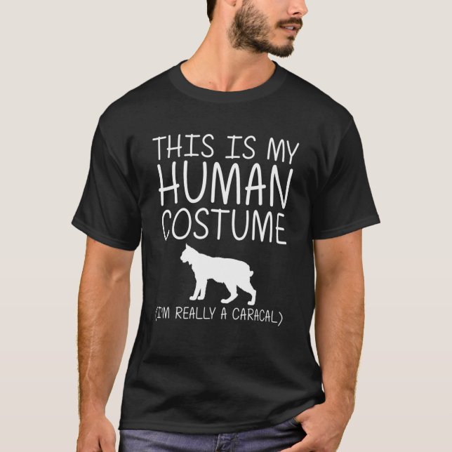 Camiseta Caracal Easy Halloween Gatinho de Gato Humano (Frente)