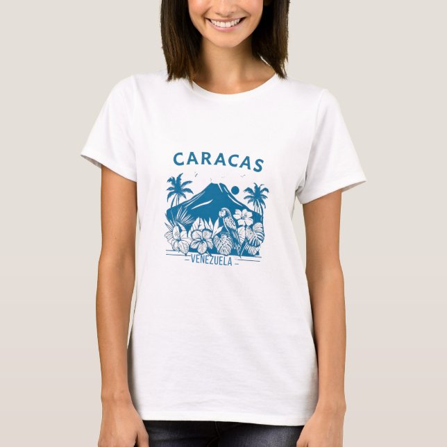 Camiseta Caracas Venezuela diseño retro tropical | Vintage  (Frente)