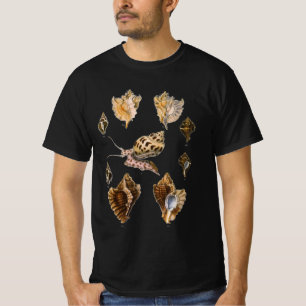 Camiseta Caracóis e moluscos Vintage, organismos marinhos 