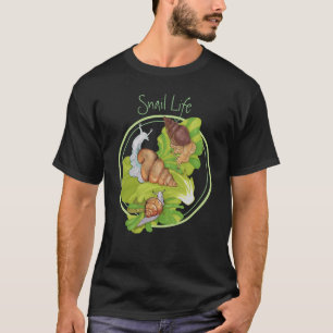 Camiseta Caracóis Felizes em Folhetos "Vida Útil"