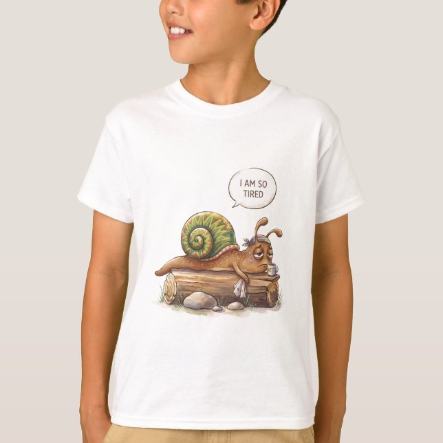 Camiseta     Caracol Cansado Fofo (Frente)