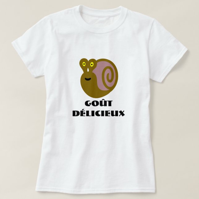 Camiseta Caracol colorido e goût délicieux (Frente do Design)