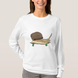 Camiseta Caracol como Patinador com skate