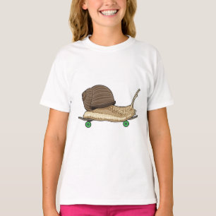 Camiseta Caracol como Patinador com skate