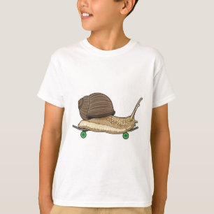 Camiseta Caracol como Patinador com skate