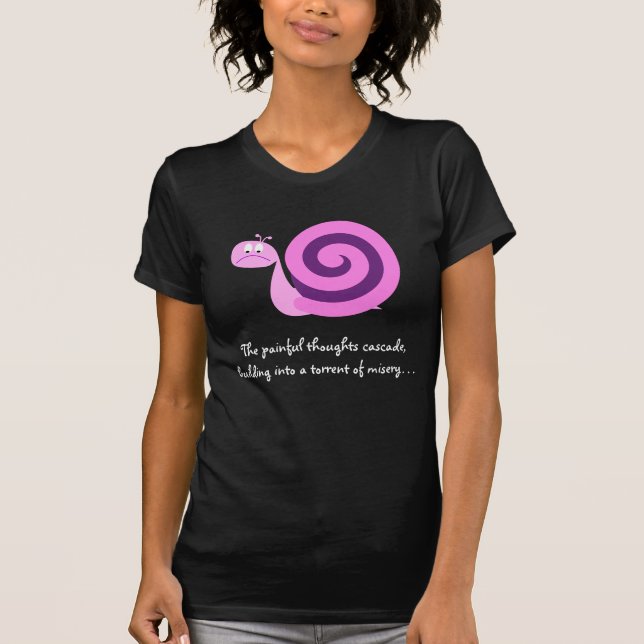 Camiseta Caracol cor-de-rosa & roxo triste: Torrente da (Frente)