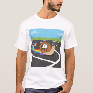 Camiseta Caracol Corredor de Maratona Cute Trilha do Arco-í
