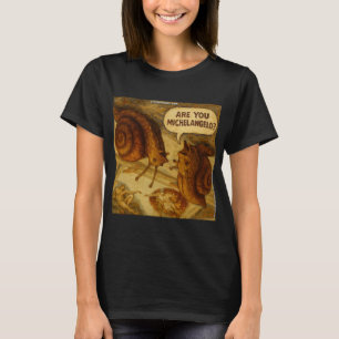 Camiseta Caracol Curioso & Paródia de Michelangelo Cartoon 