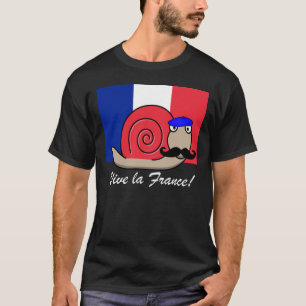 Camiseta Caracol francês do Dia da Bastilha em um Beret