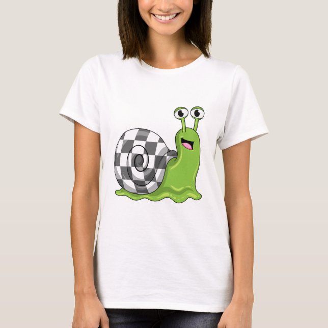 Camiseta Caracol no Xadrez com Chessboard (Frente)