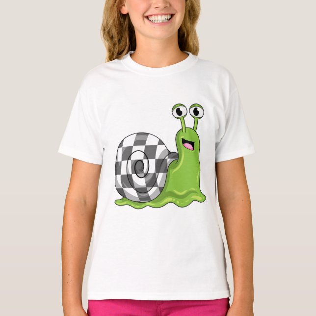 Camiseta Caracol no Xadrez com Tabuleiro de Xadrez (Frente)