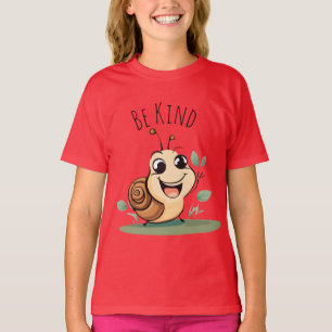 Camiseta Caracol sorridente Adorável Personagem Carinhoso S
