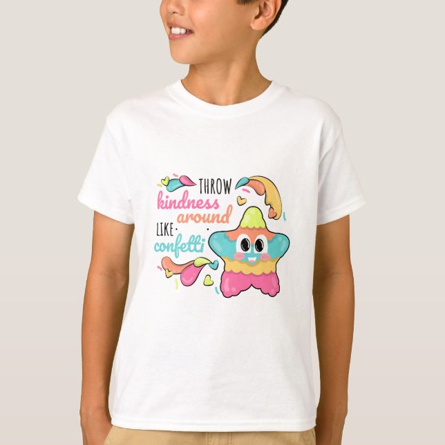 Camiseta Caracter Pinata Colorfull Confetti Kindeti (Frente)