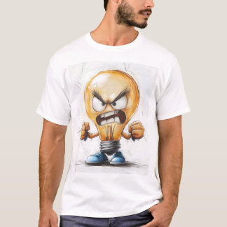 Camiseta Caractere 3D da lâmpada com raiva