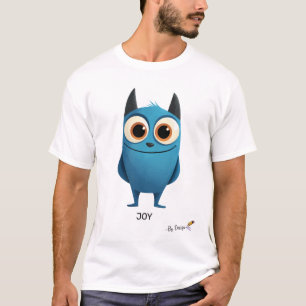Camiseta Caractere Azul Radiante   Design de alegria divert