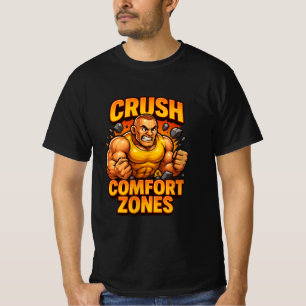 Camiseta Caractere de Gym Motivativo T-S das Zonas de Confo