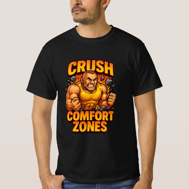 Camiseta Caractere de Gym Motivativo T-S das Zonas de Confo (Frente)