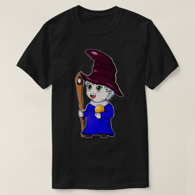 Camiseta Caractere de Mágico de Cute do Assistente Chibi (Frente do Design)