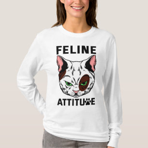 Camiseta Caractere de Pet de Mood Cat Felino