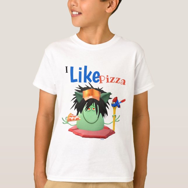 Camiseta Caractere Monstro de Comida de Pizza (Frente)