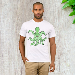 Camiseta Caractere Octopus Verde Quirky Sea Monster