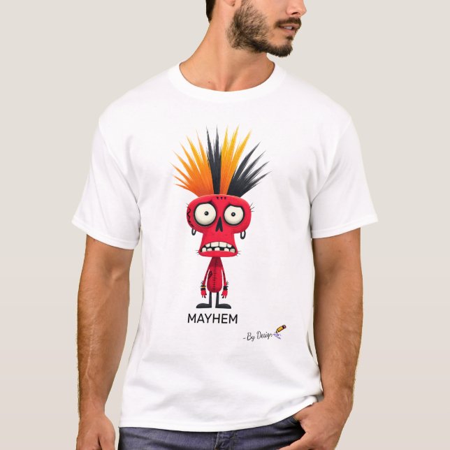 Camiseta Caractere Punk Vermelho | MAYHEM - Por Design | Ne (Frente)