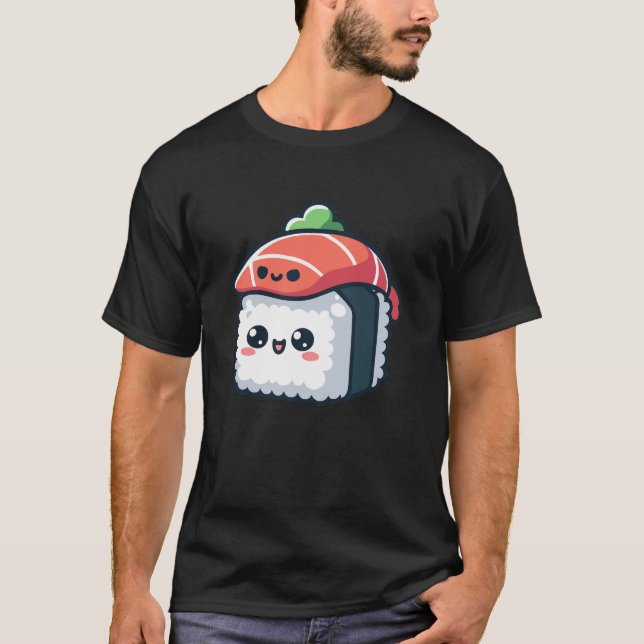 Camiseta caractere sushi kawaii - comida (Frente)