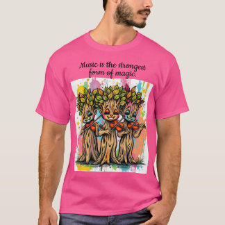 Camiseta Caracteres de Árvore Musical Cuta