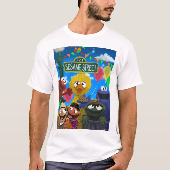 Camiseta Caracteres de Rua Sésamo | Cena de Partidos (Frente)