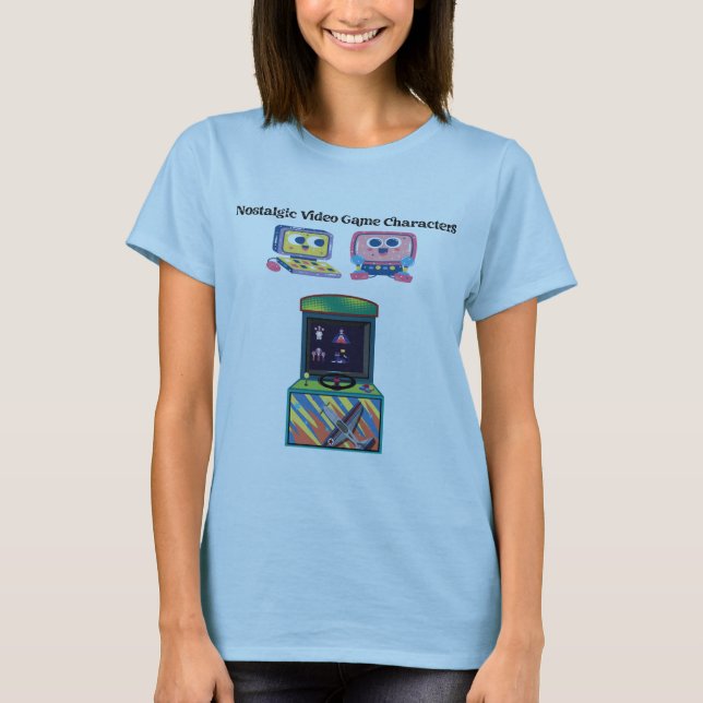 Camiseta Caracteres de videogame nostálgicos Design (Frente)