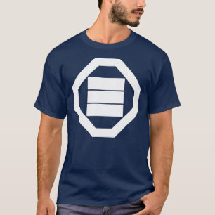 Camiseta Caracteres Kanji para três na bandeja