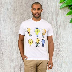 Camiseta Caracteres Lâmpadas Mens T-Shirt